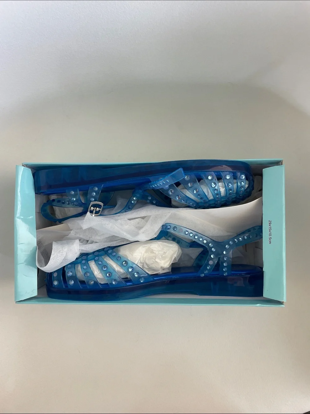 Jeffrey Campbell Bright Blue Studded Jelly Slingback Sandals size 8